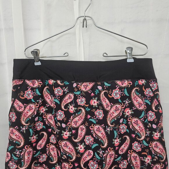 Lands' End Black Pink Paisley Skort Athletic Tennis Golf 16 - Picture 2 of 9